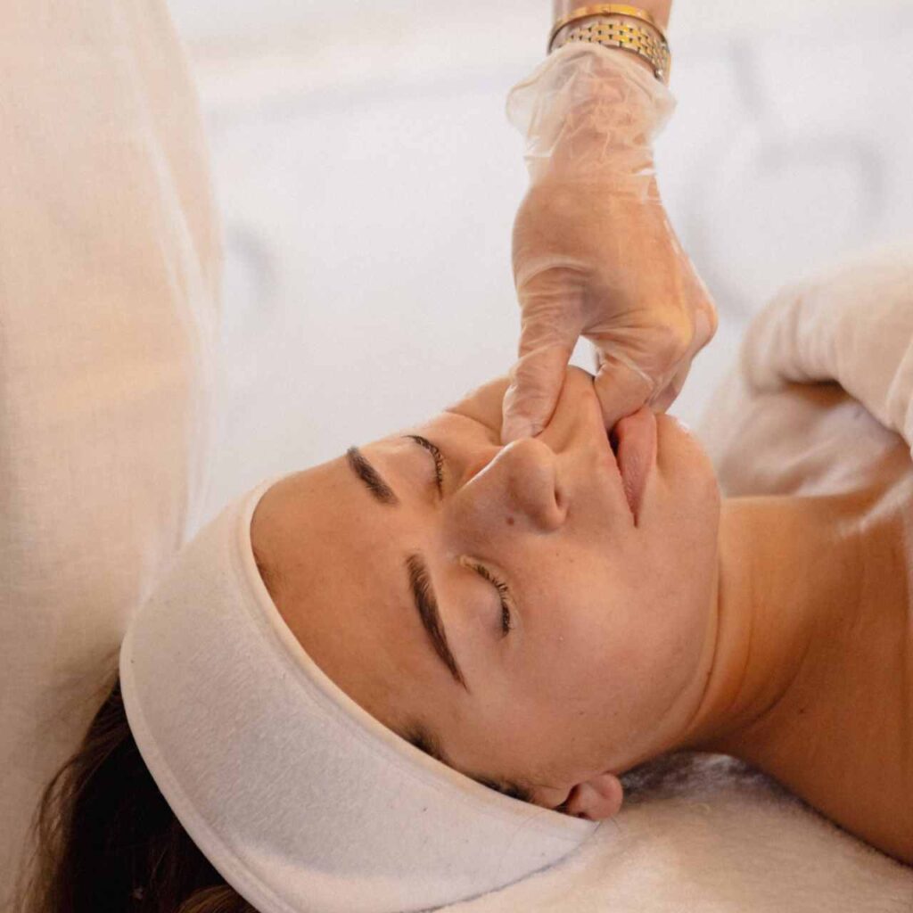 Gentle facial massage for stress relief