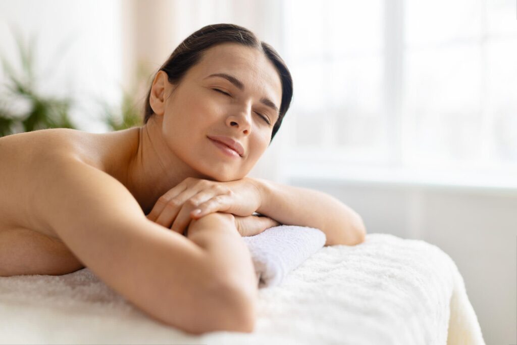 Natural facial rejuvenation therapy session