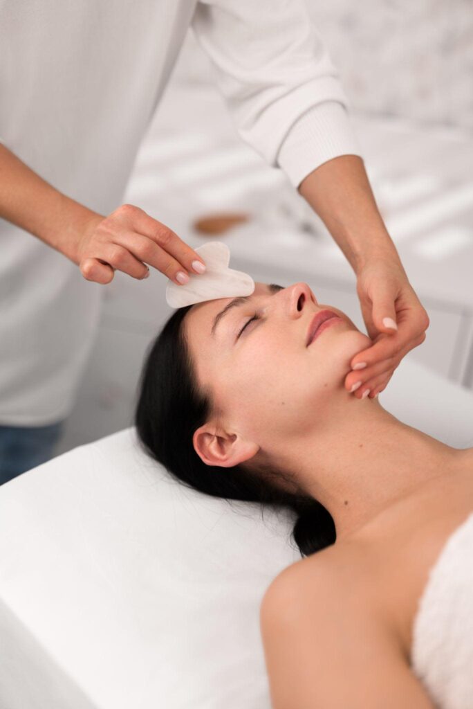 Relaxing Gua Sha massage for facial wellness